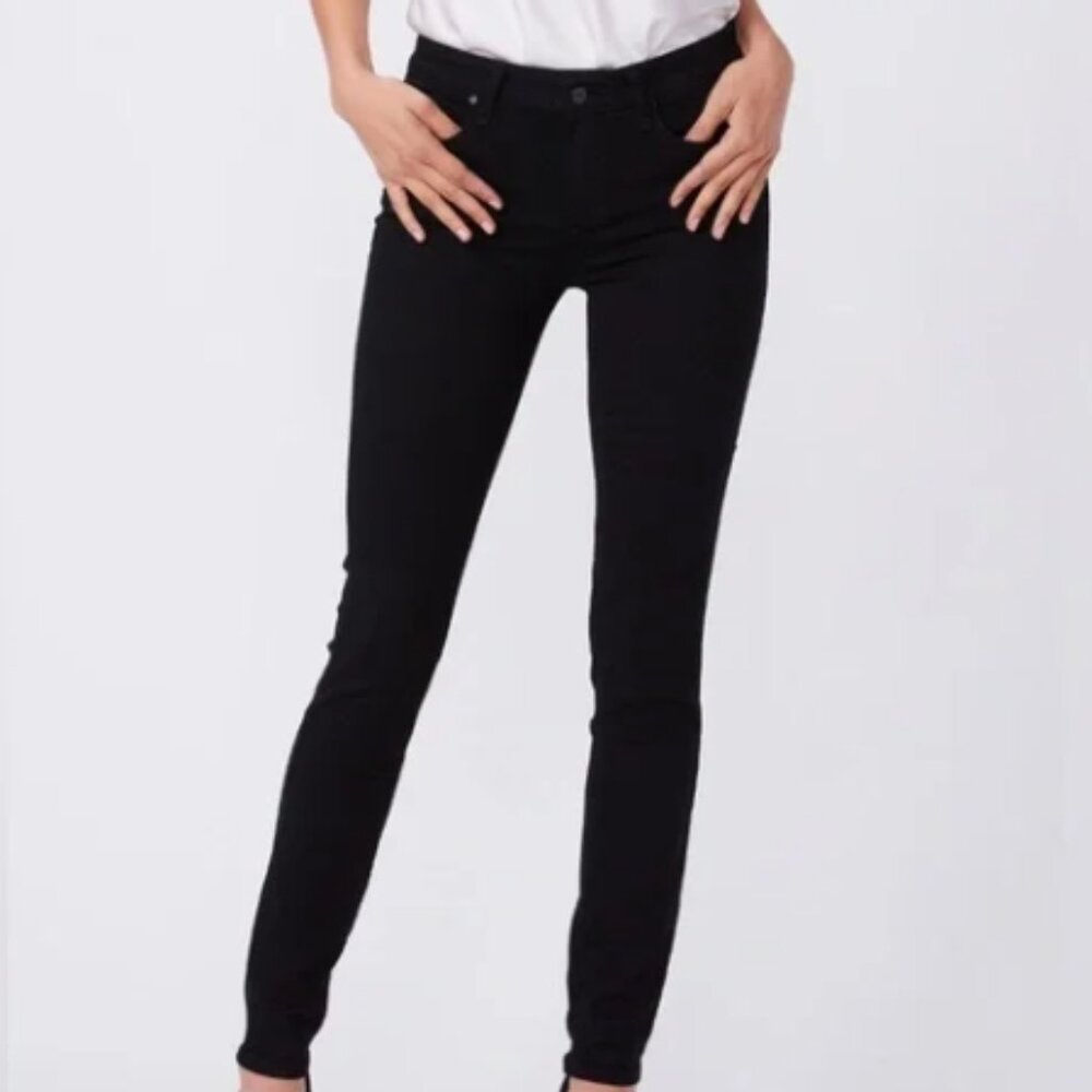 Paige Verdugo Ultra Skinny Mid Rise Jeans Black Shadow Sz 29